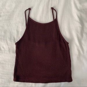 brandy melville maroon halter top
